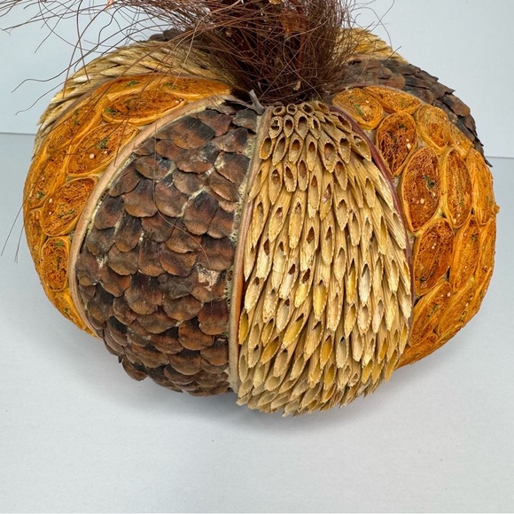 Set of 2 Decorative Pumpkins for Fall & Thanksgiving Tabletop Centerpiece Decor - Picture 2 of 16